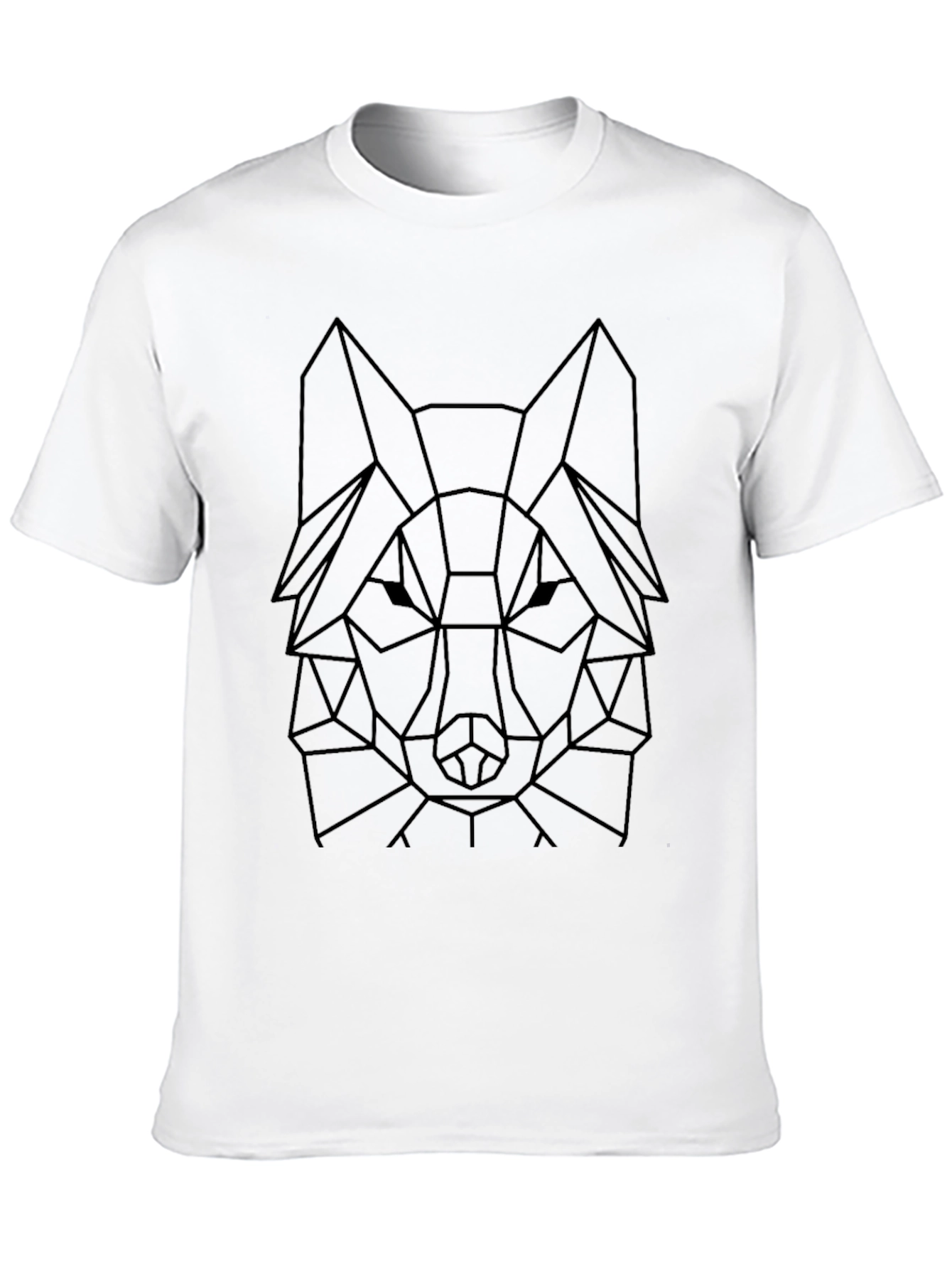 Geometric Wolf Tee - Modern Black Graphic T-Shirt