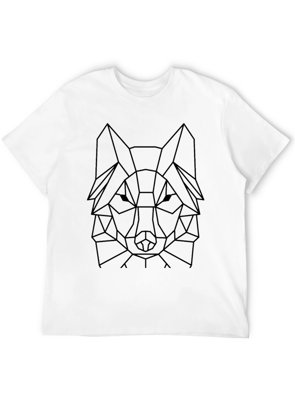 Geometric Wolf Tee - Modern Black Graphic T-Shirt