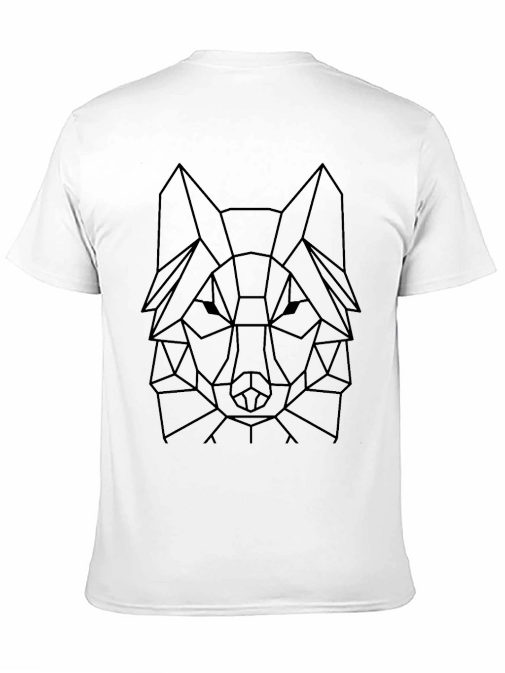 Geometric Wolf Tee - Modern Black Graphic T-Shirt