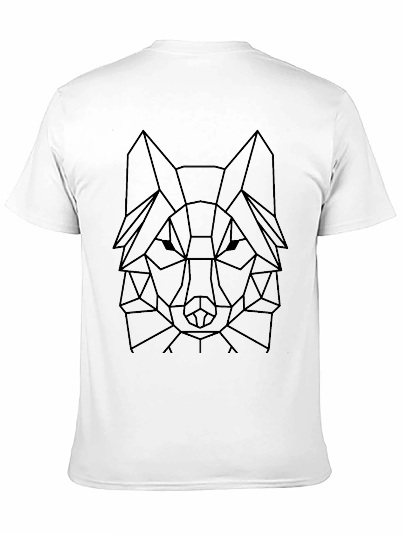 Geometric Wolf Tee - Modern Black Graphic T-Shirt