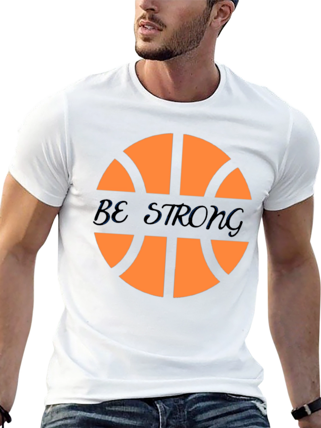 Basketball Graphic Tee - Be Strong Black T-Shirt