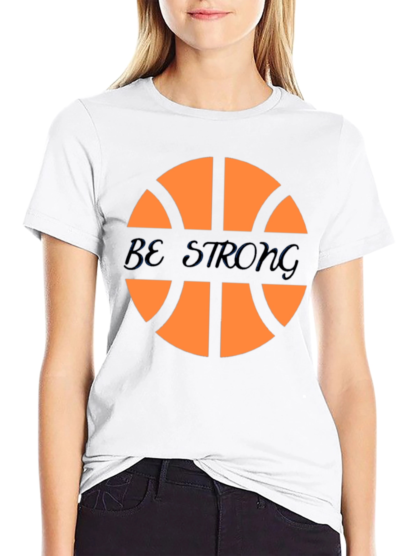 Basketball Graphic Tee - Be Strong Black T-Shirt
