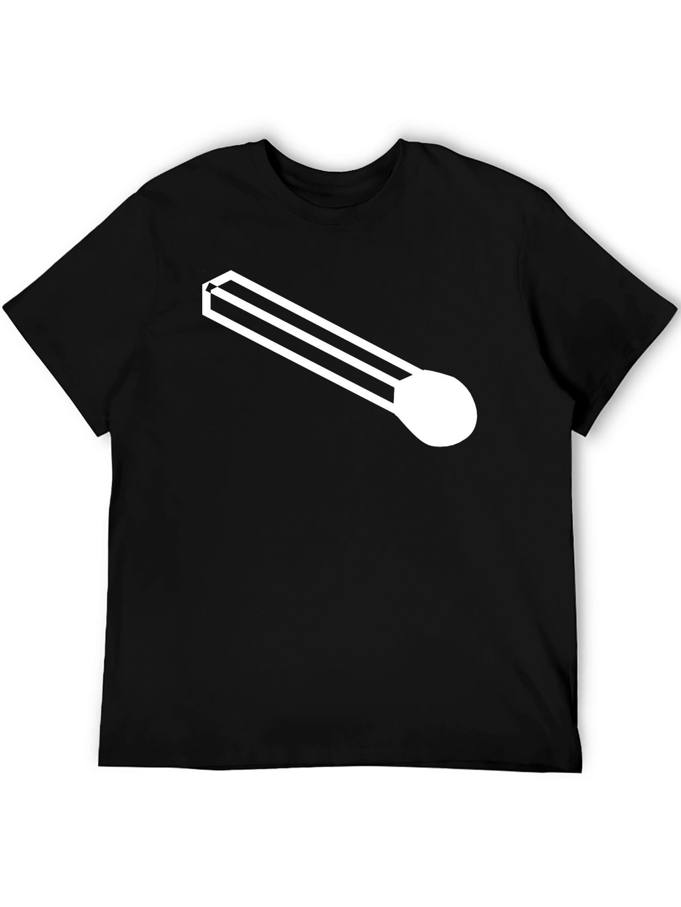 Black T-Shirt with Modernist White Graphic
