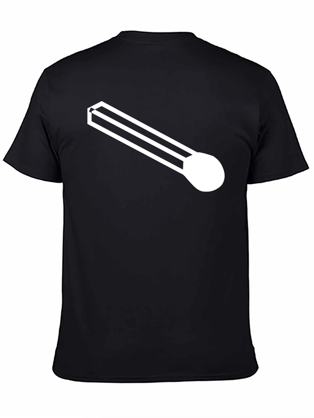 Black T-Shirt with Modernist White Graphic