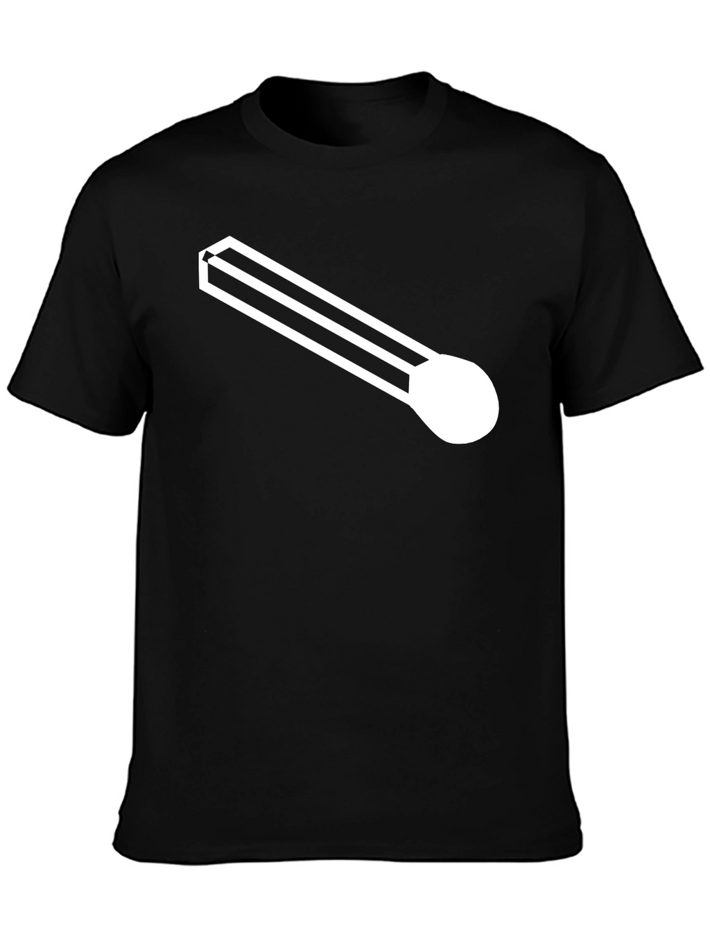 Black T-Shirt with Modernist White Graphic