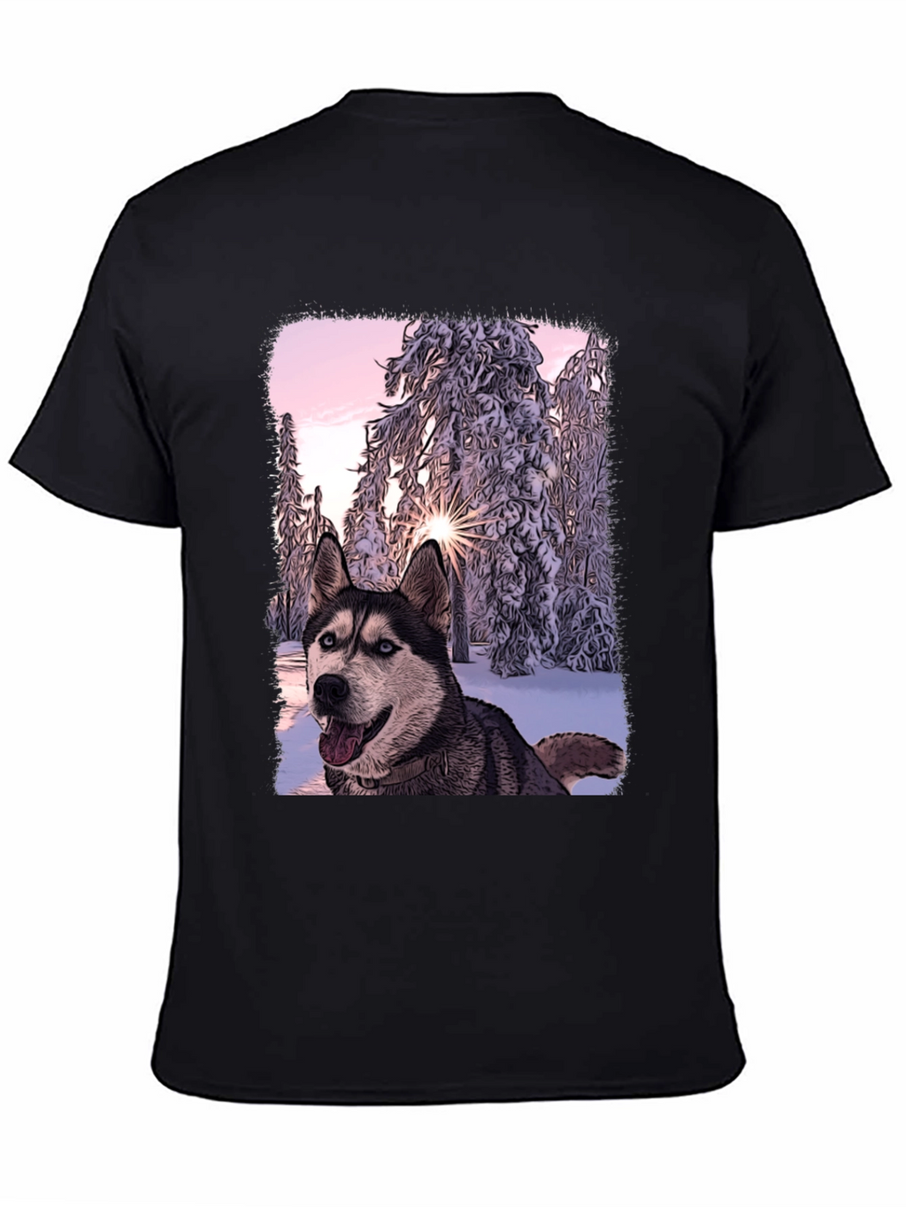 Husky Winter Wonderland Graphic T-Shirt