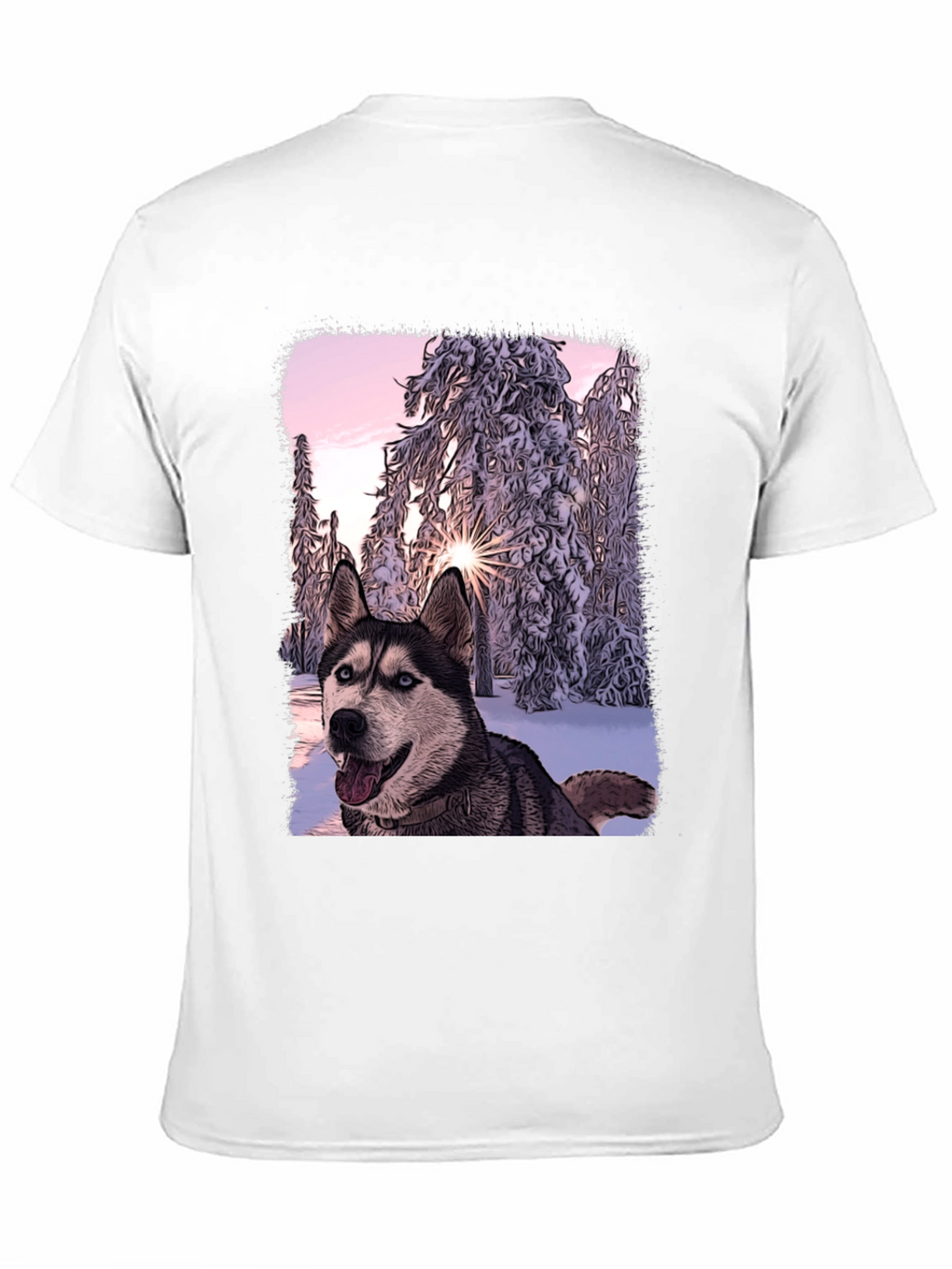 Husky Winter Wonderland Graphic T-Shirt