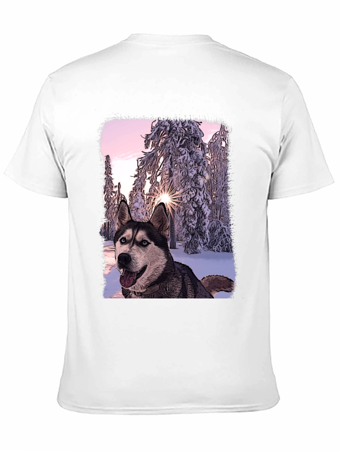 Husky Winter Wonderland Graphic T-Shirt