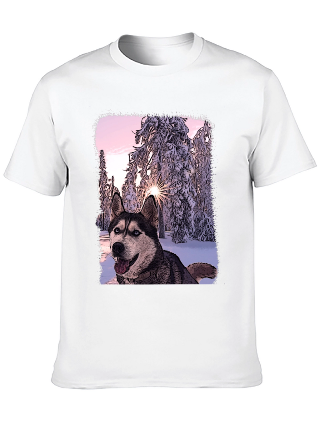 Husky Winter Wonderland Graphic T-Shirt