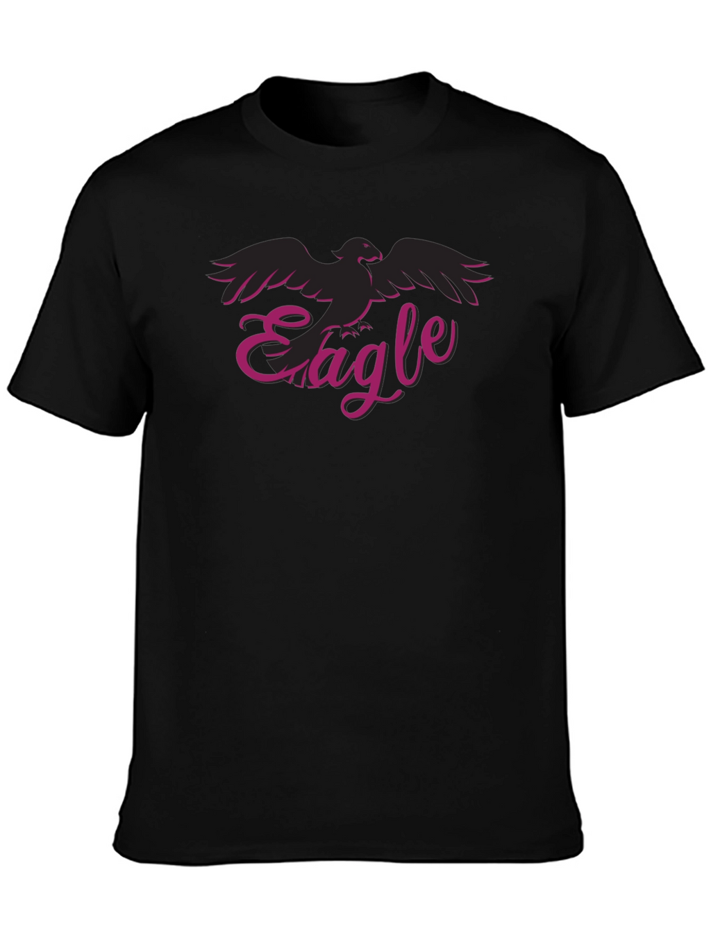Eagle Graphic Print Black Tee Casual