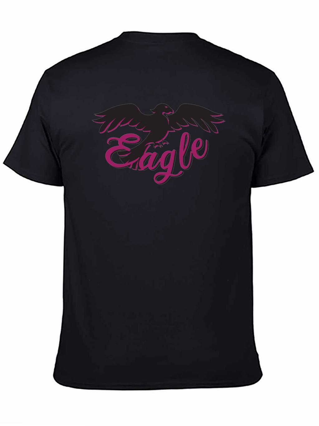 Eagle Graphic Print Black Tee Casual