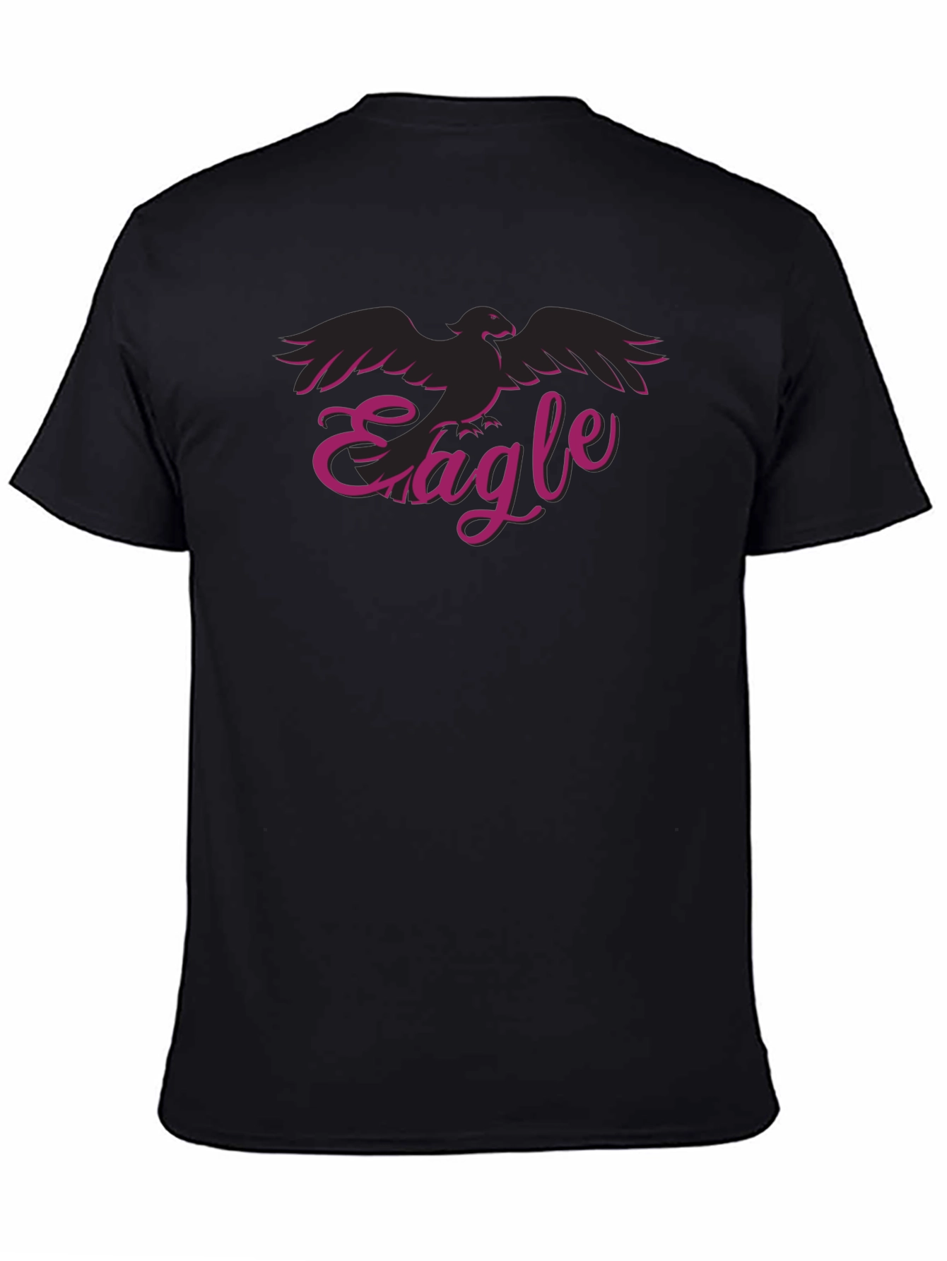 Eagle Graphic Print Black Tee Casual