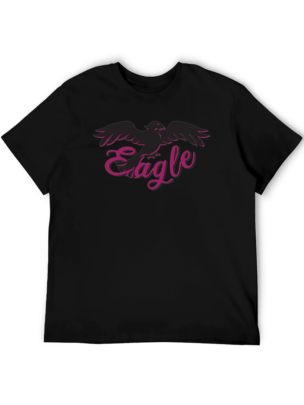 Eagle Graphic Print Black Tee Casual