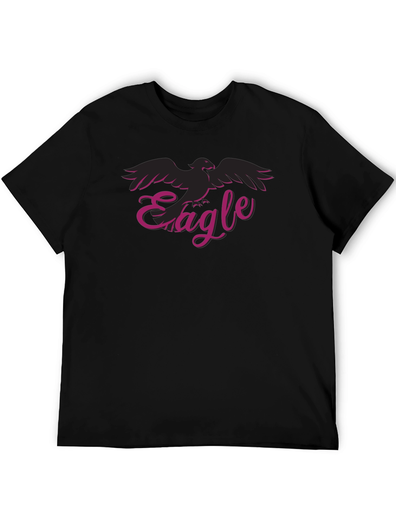 Eagle Graphic Print Black Tee Casual