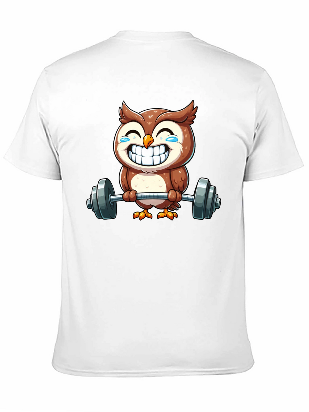 Funny Owl Lifting Weights Graphic Tee