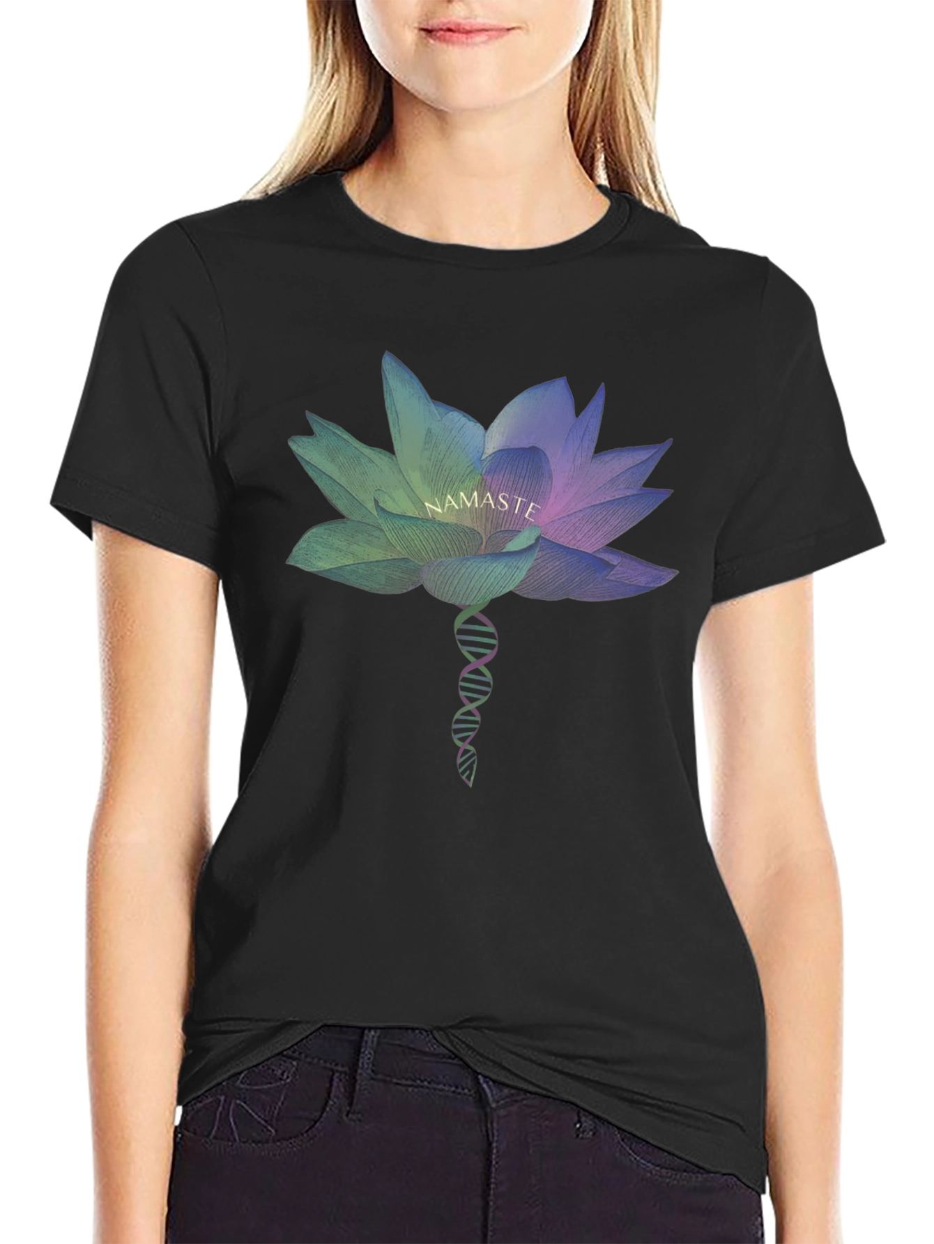 Namaste Lotus Flower Graphic Tee - Relaxed Fit