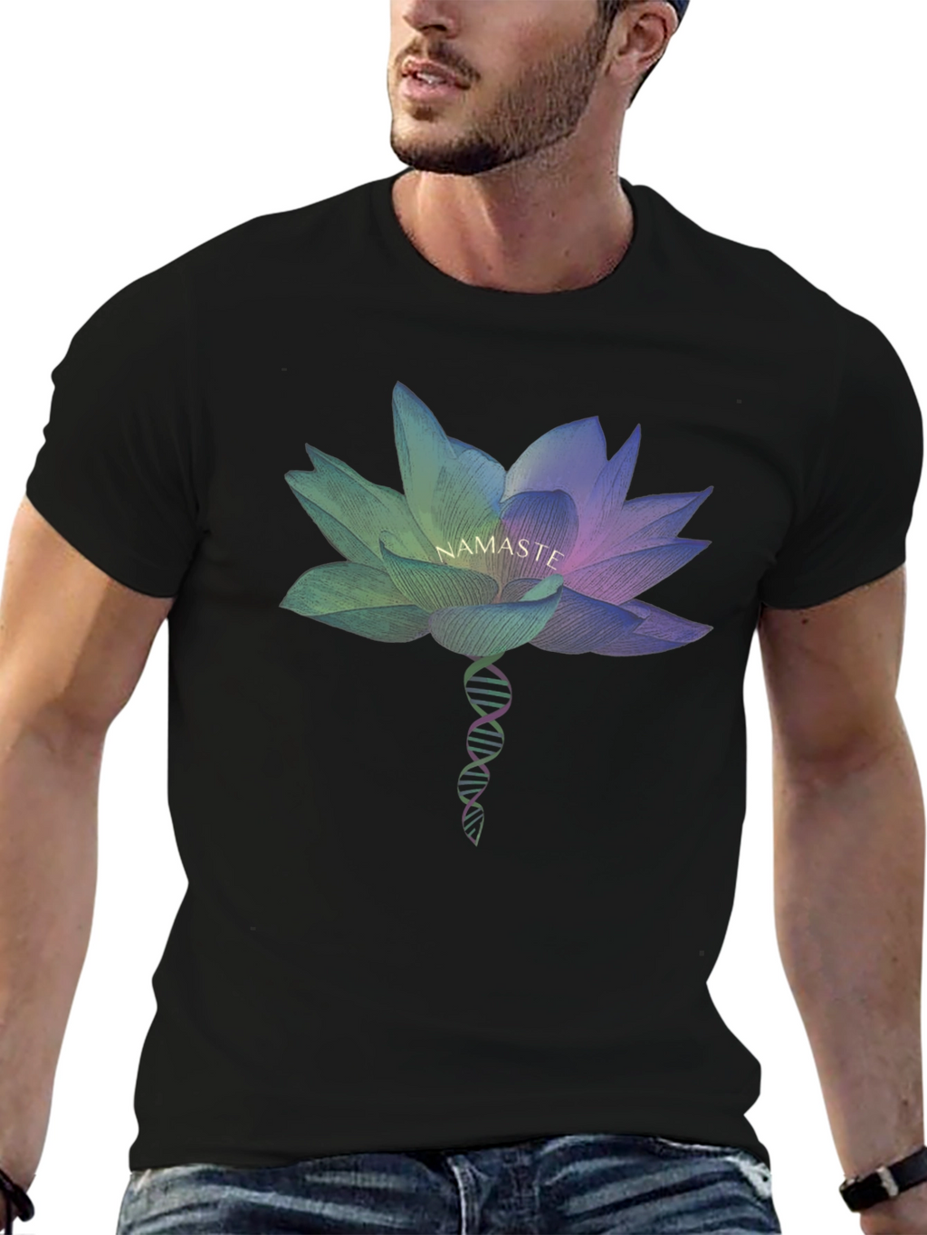Namaste Lotus Flower Graphic Tee - Relaxed Fit
