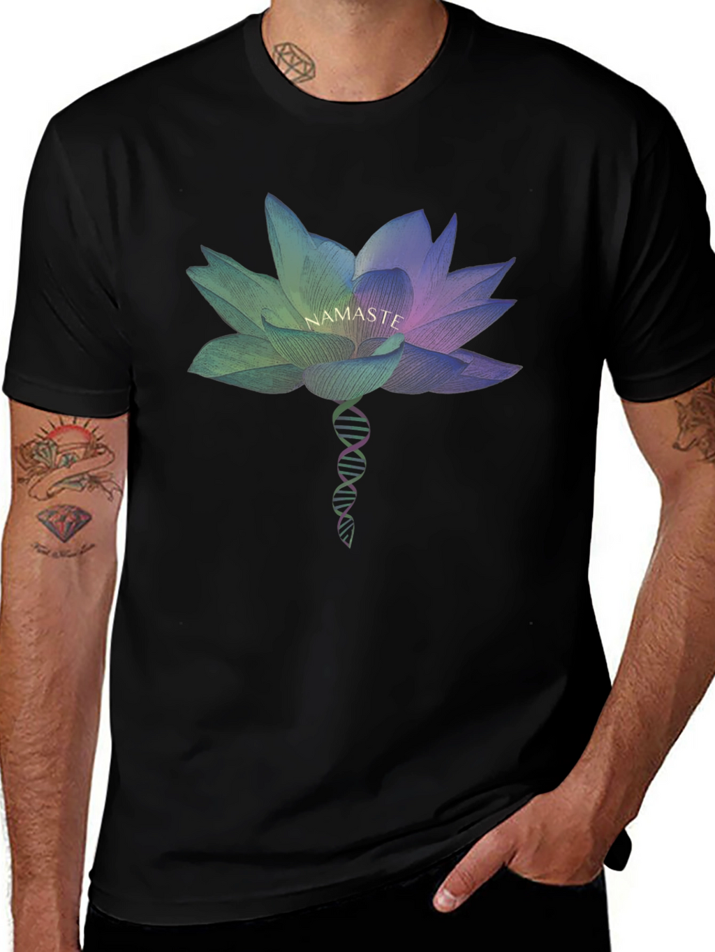 Namaste Lotus Flower Graphic Tee - Relaxed Fit