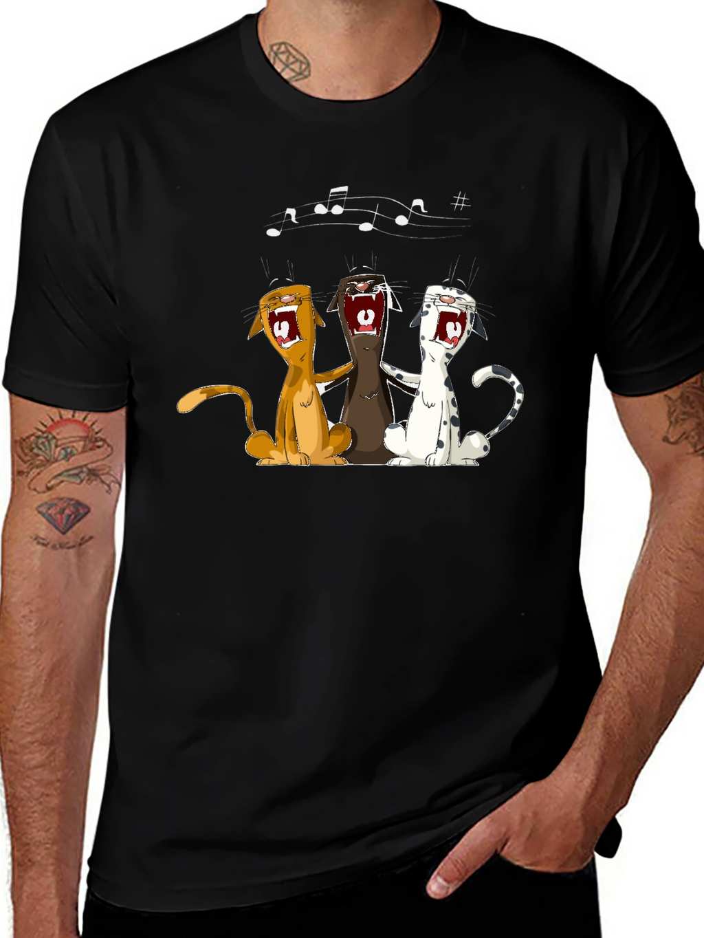 Singing Cats Graphic T-Shirt