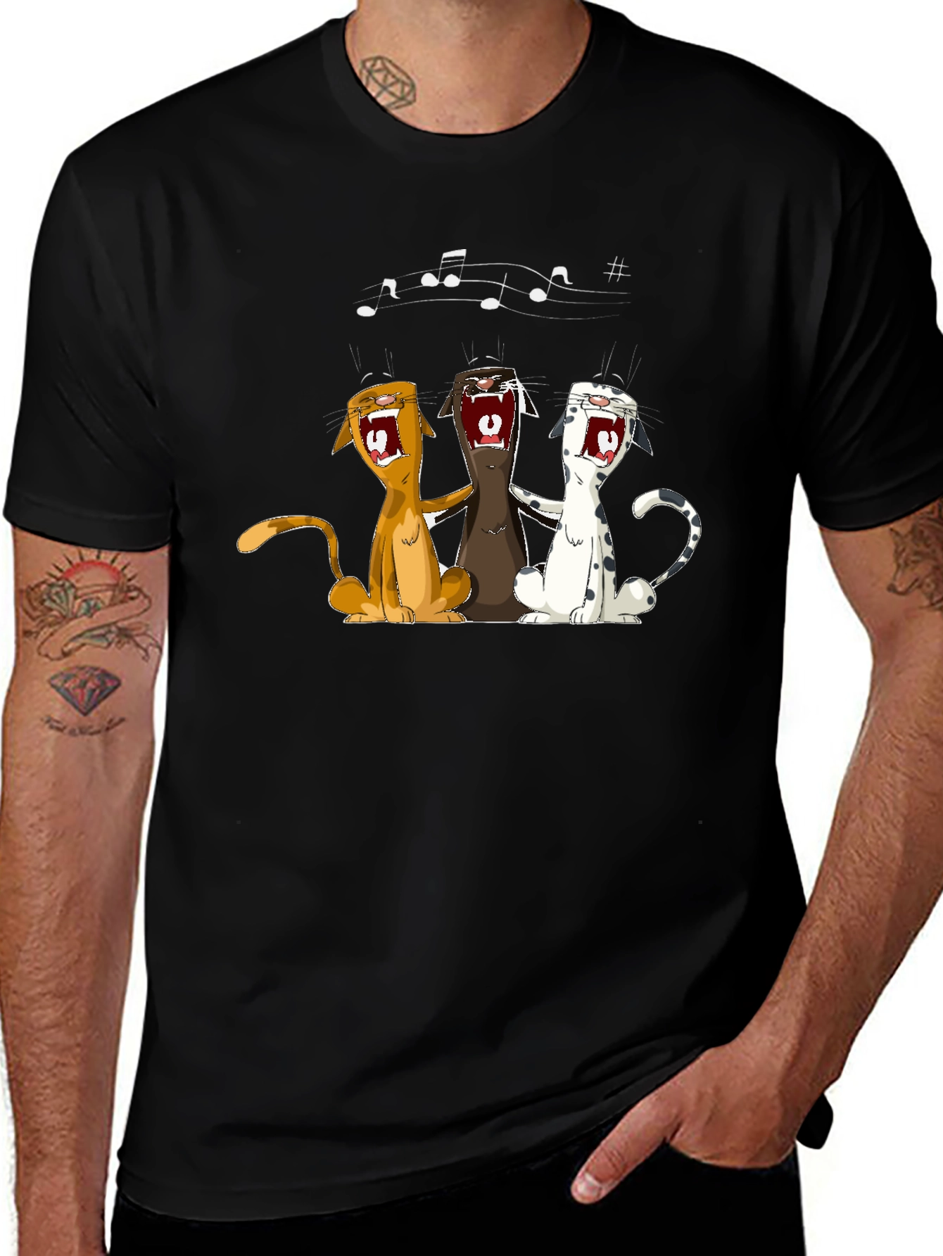 Singing Cats Graphic T-Shirt