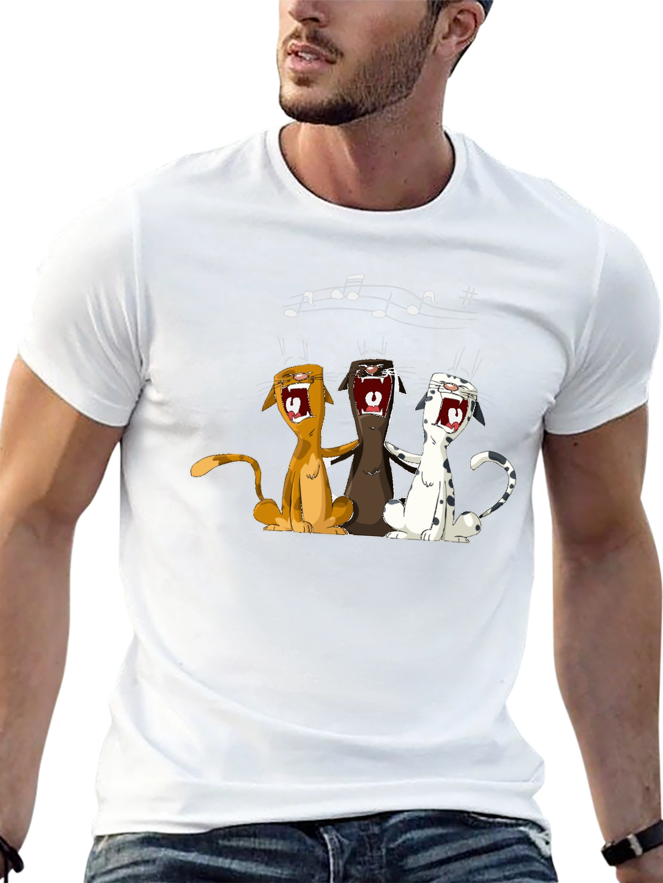 Singing Cats Graphic T-Shirt