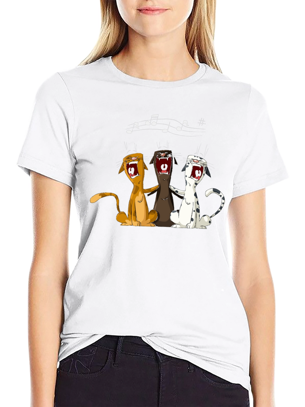 Singing Cats Graphic T-Shirt