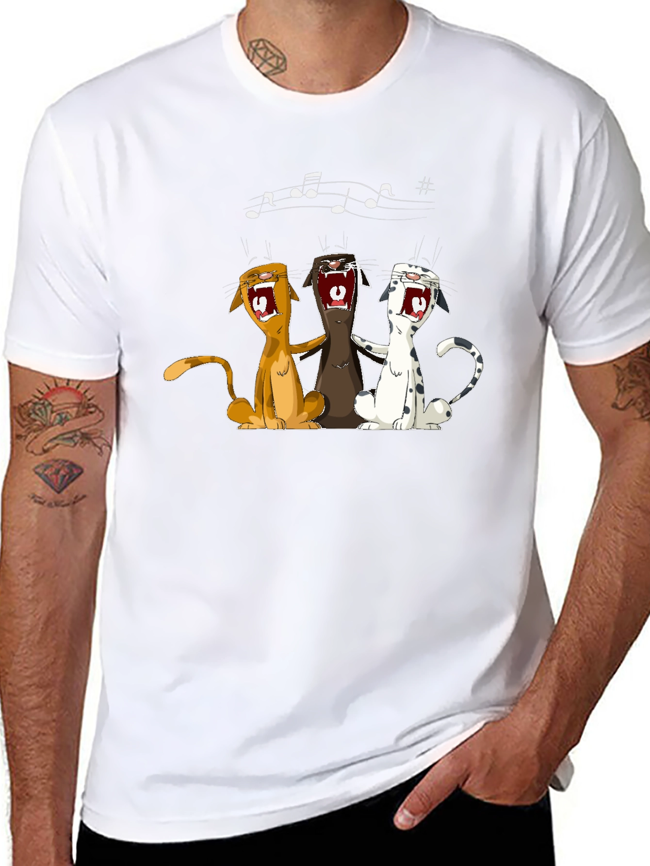 Singing Cats Graphic T-Shirt