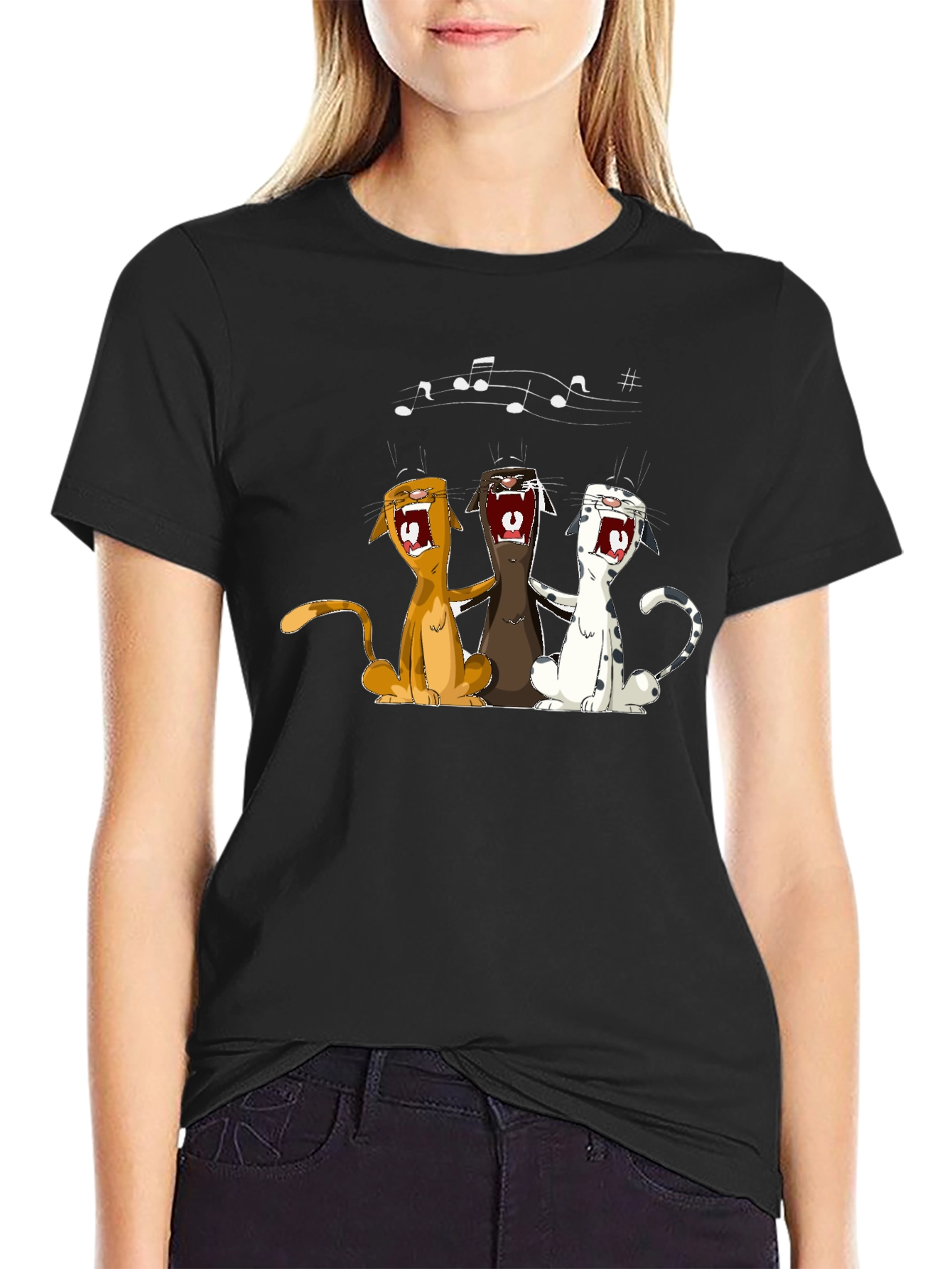 Singing Cats Graphic T-Shirt