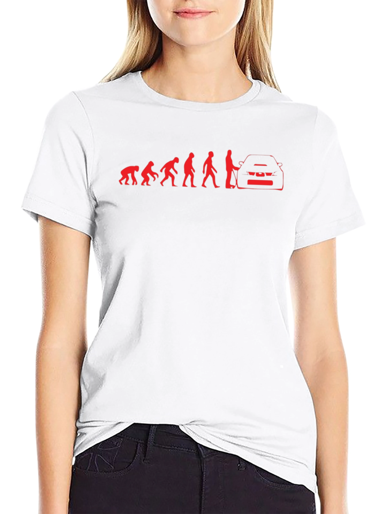 Evolution of Man & Car Black T-Shirt