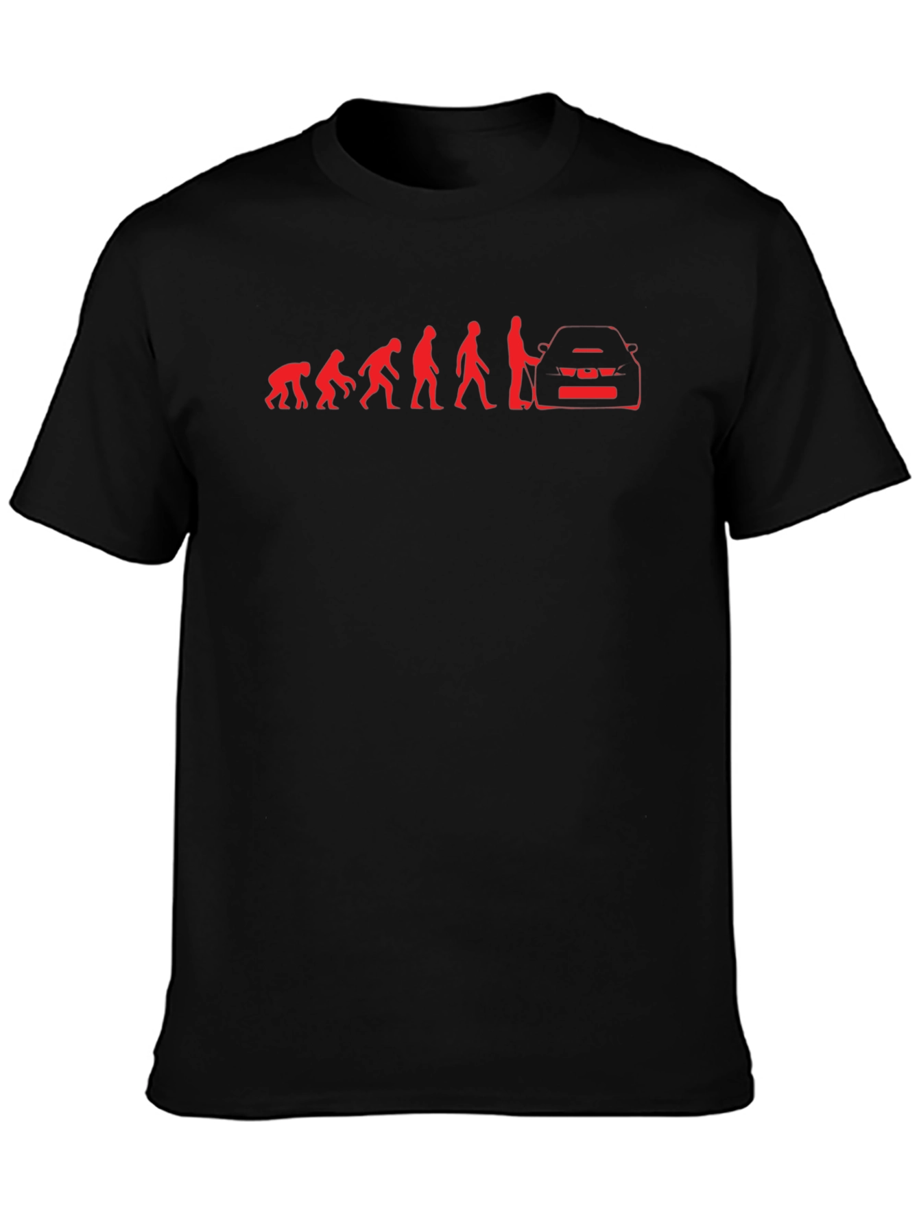 Evolution of Man & Car Black T-Shirt