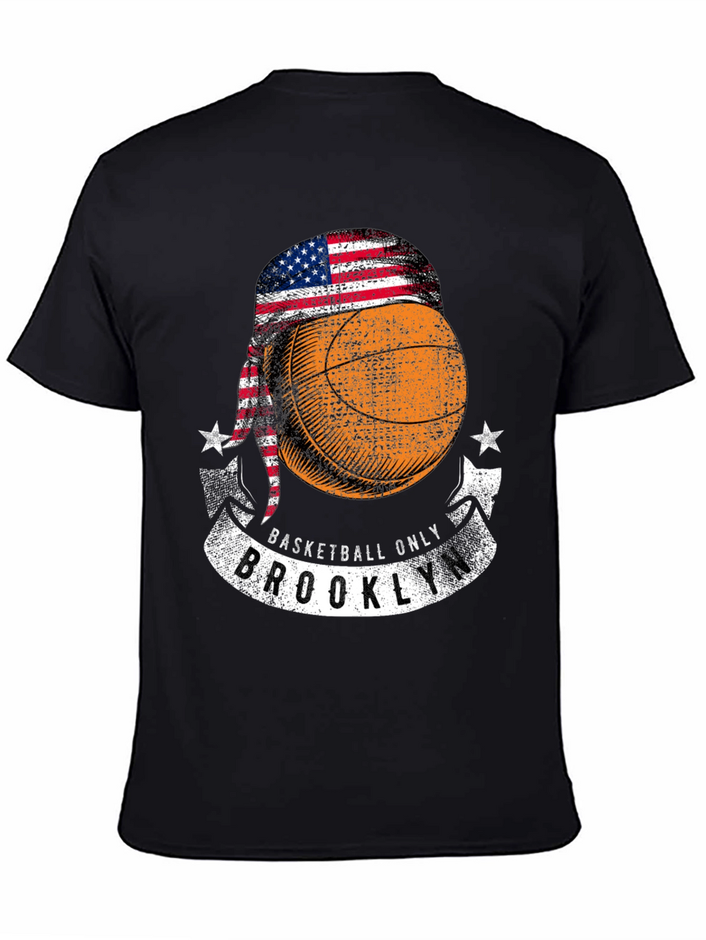 Basketball Brooklyn Tee - USA Flag Headband Design