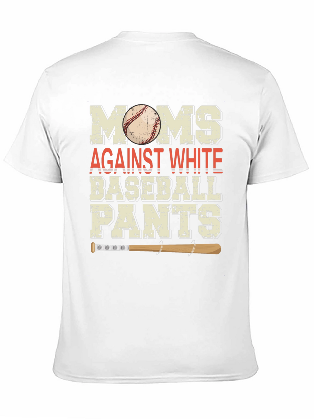 Moms Against White Baseball Pants Graphic Tee