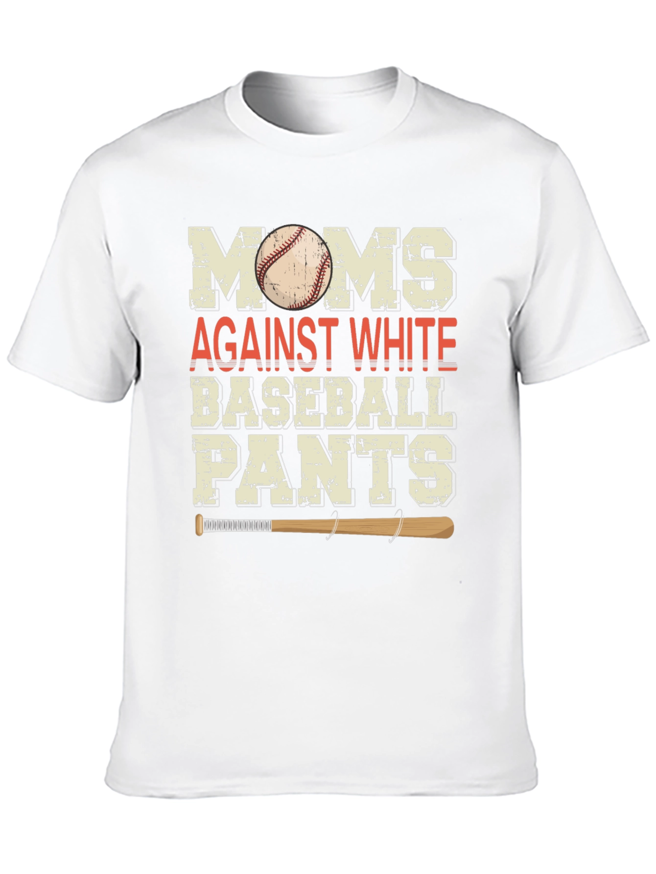 Moms Against White Baseball Pants Graphic Tee