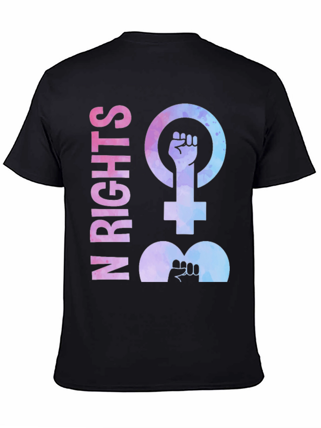 Feminist Rights Black Cotton T-Shirt
