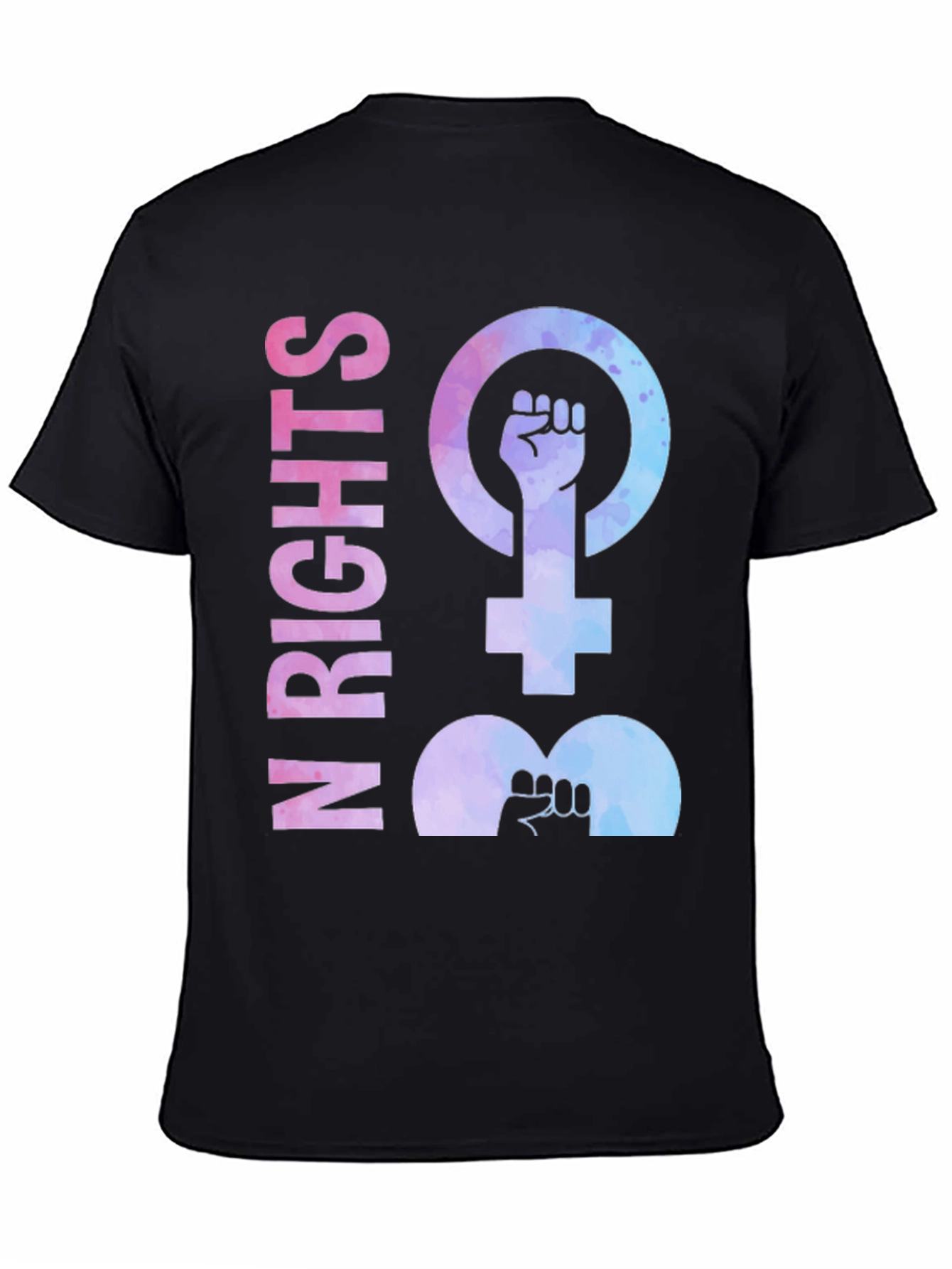 Feminist Rights Black Cotton T-Shirt