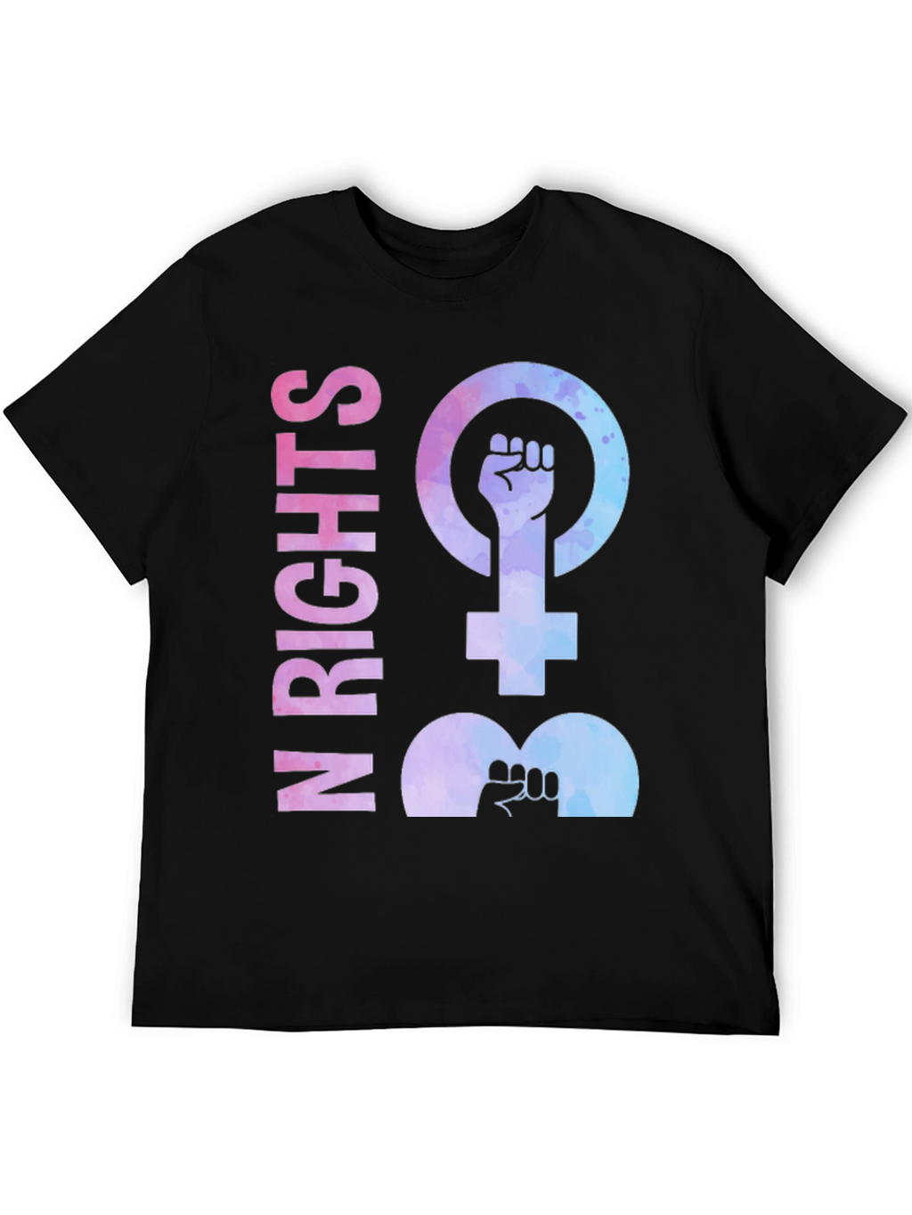 Feminist Rights Black Cotton T-Shirt