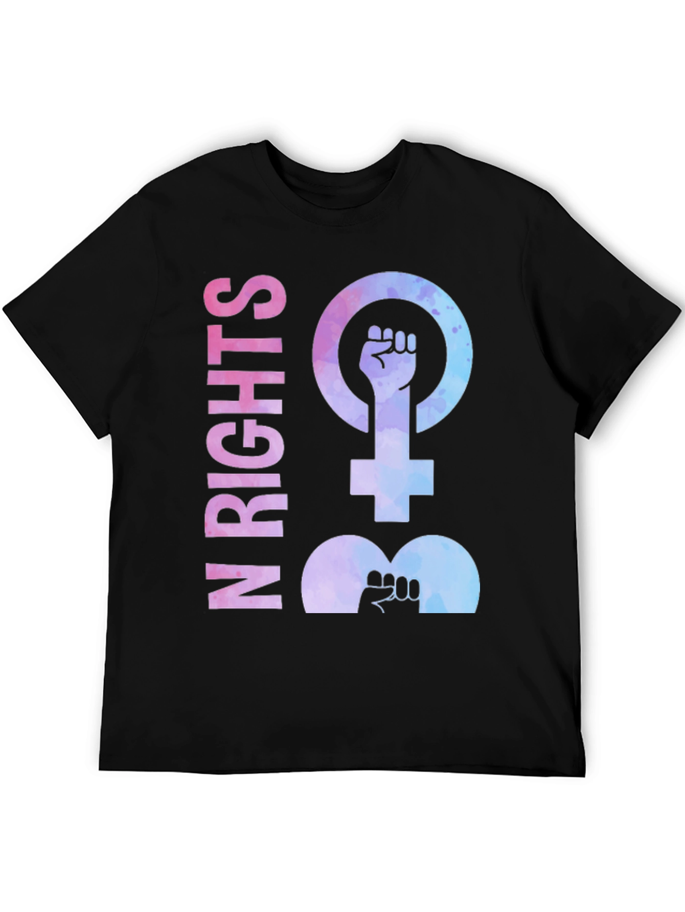 Feminist Rights Black Cotton T-Shirt