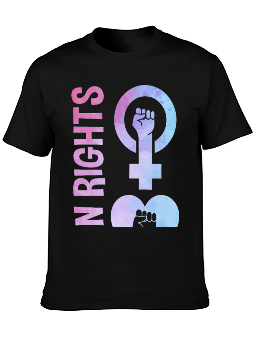 Feminist Rights Black Cotton T-Shirt