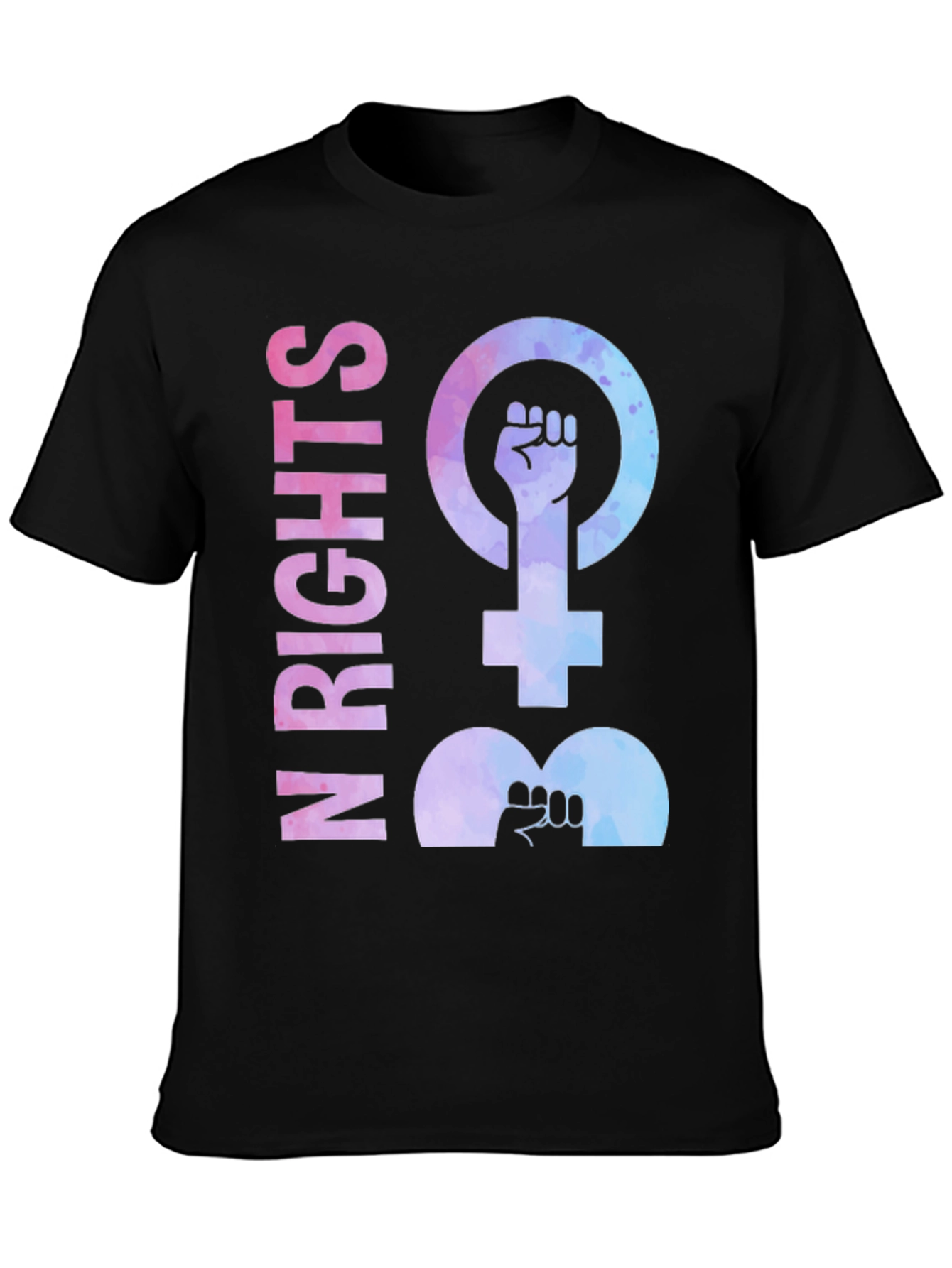 Feminist Rights Black Cotton T-Shirt