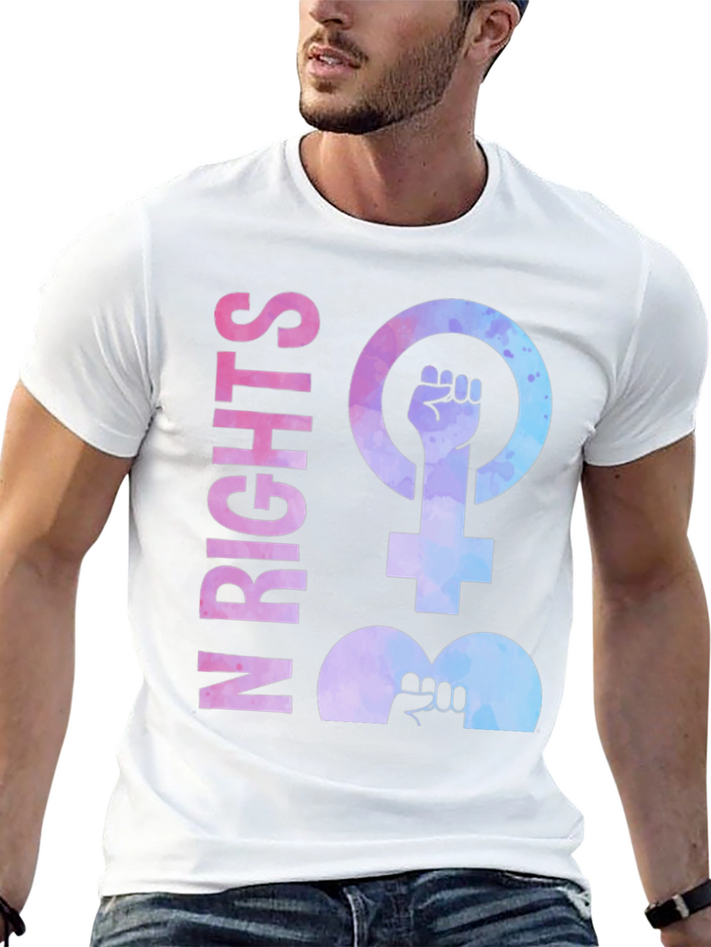 Feminist Rights Black Cotton T-Shirt