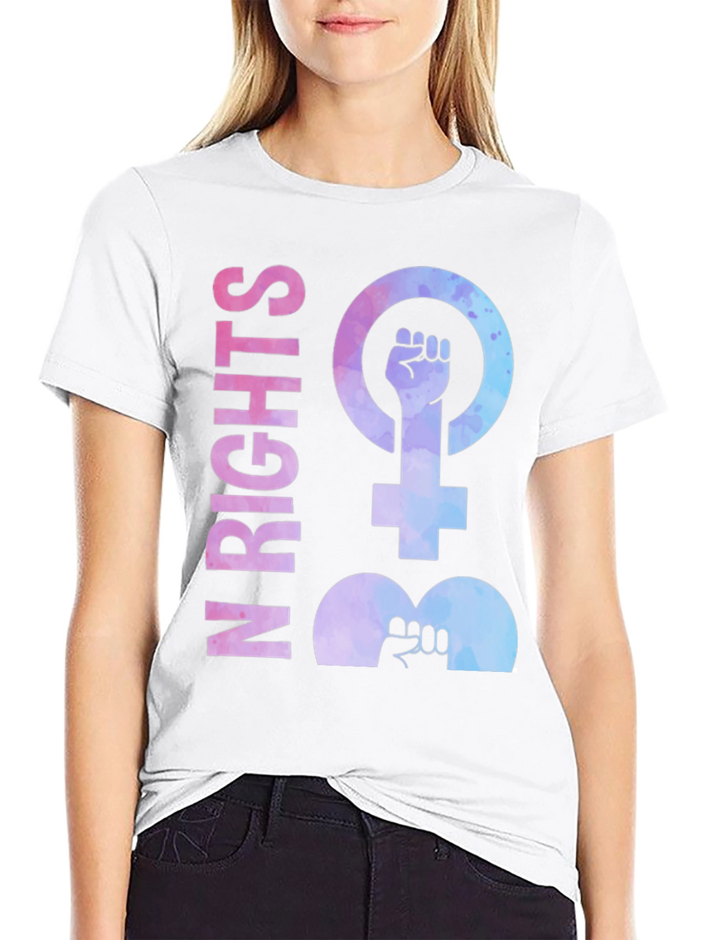 Feminist Rights Black Cotton T-Shirt