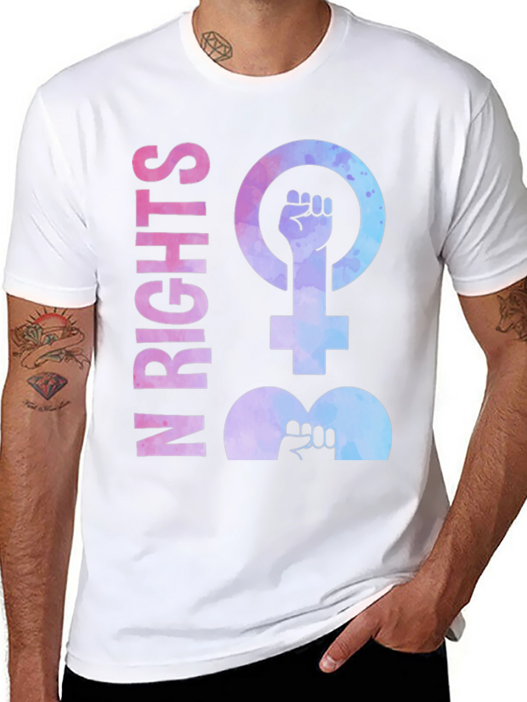 Feminist Rights Black Cotton T-Shirt