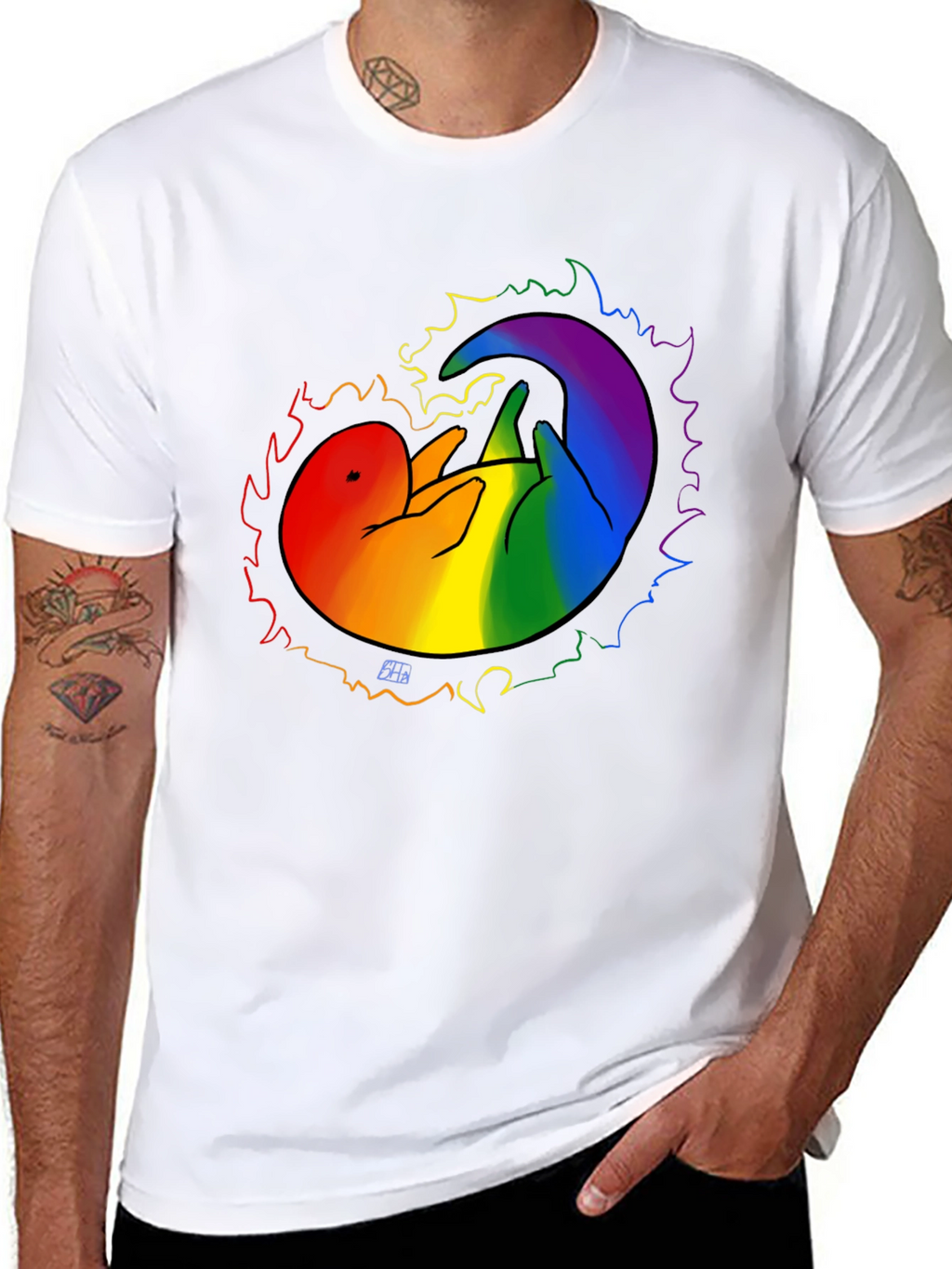 Pride Otter Graphic Tee - Black Unisex T-Shirt