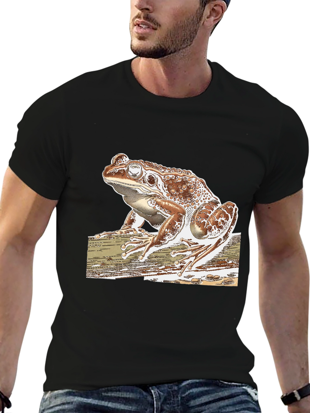 Frog Graphic Tee - Stylish Mens Black T-Shirt
