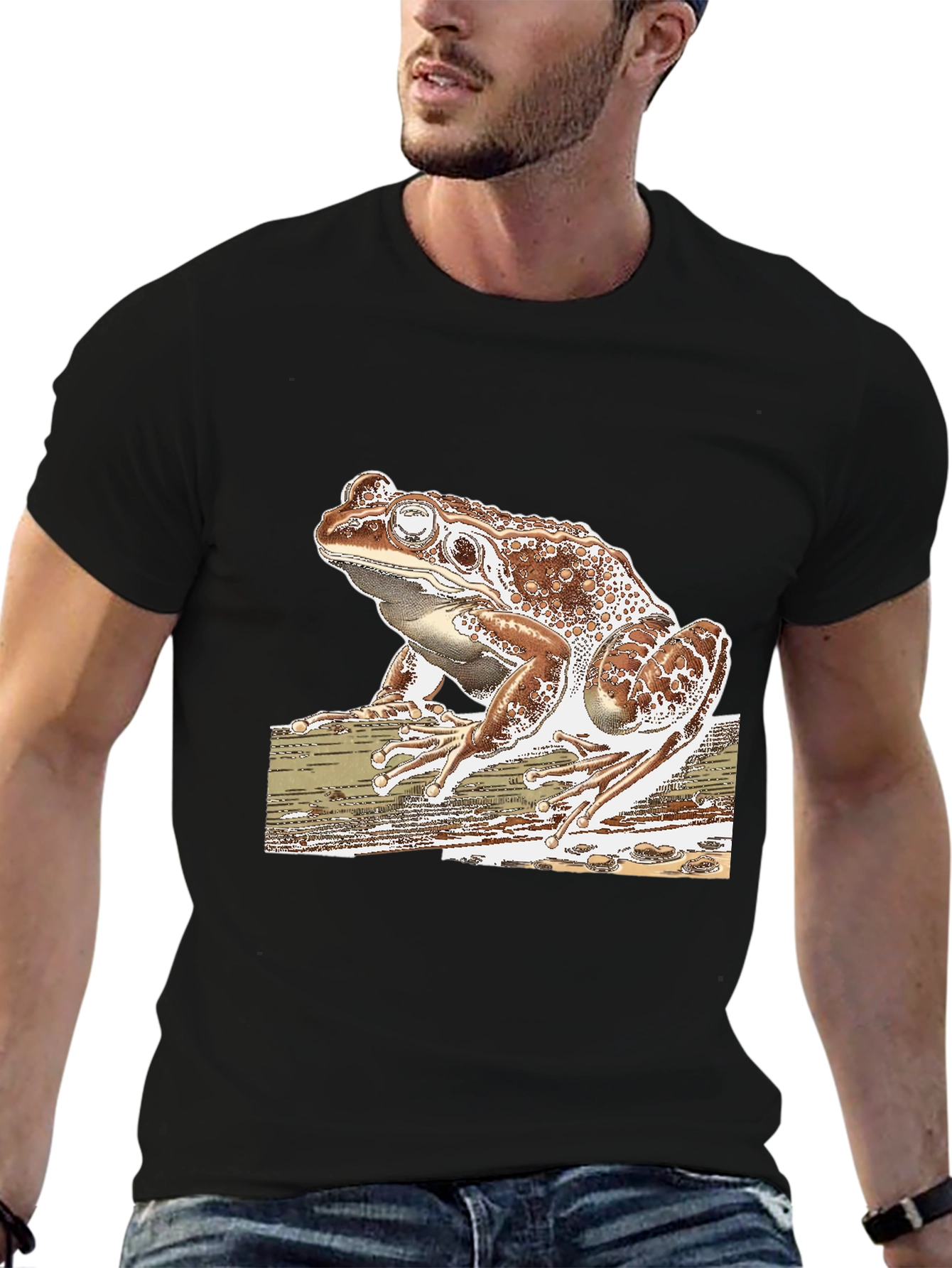 Frog Graphic Tee - Stylish Mens Black T-Shirt