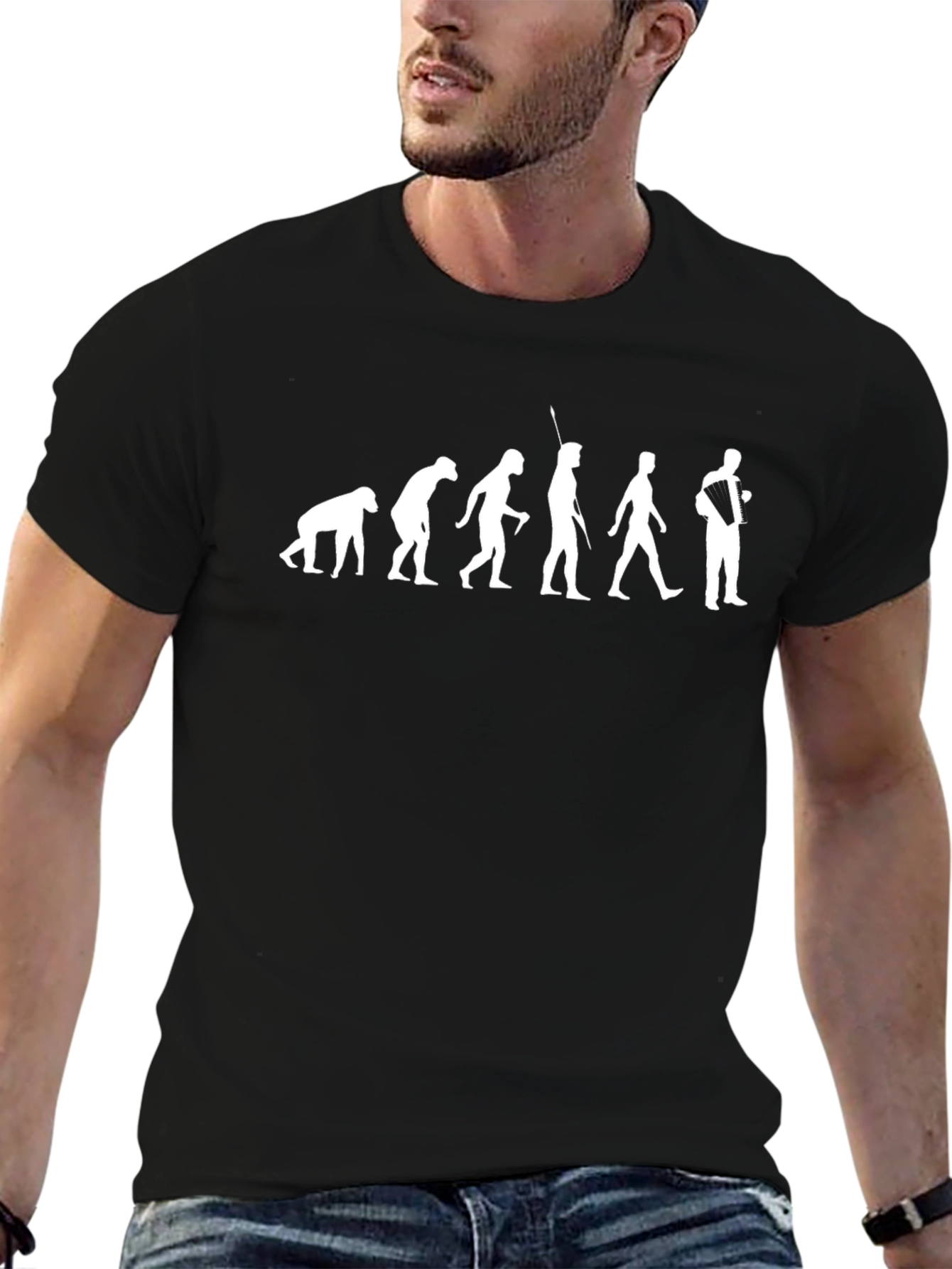 Evolution Accordionist T-Shirt - Black