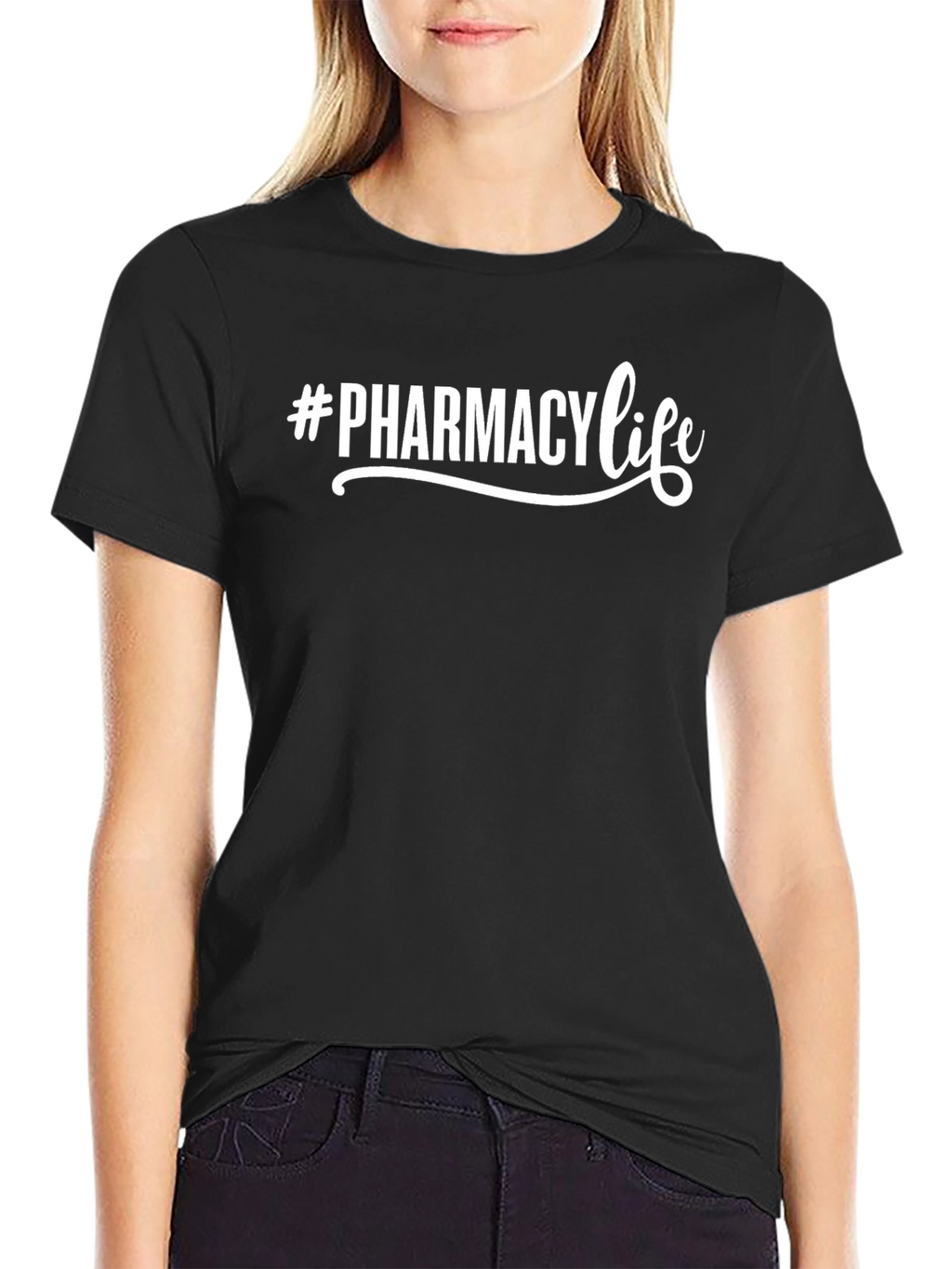 #Pharmacy Life Graphic Tee - Stylish Black T-Shirt