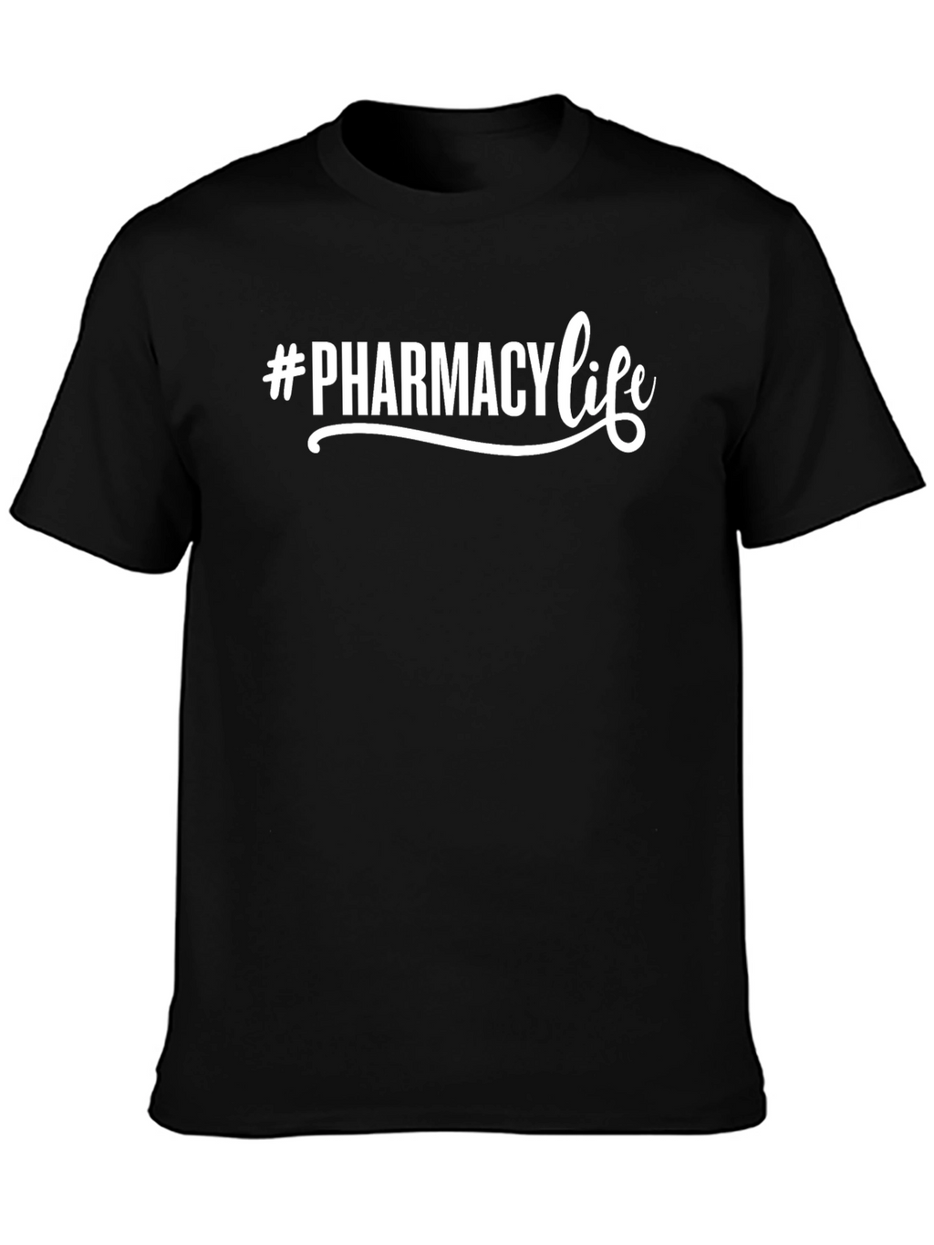 #Pharmacy Life Graphic Tee - Stylish Black T-Shirt