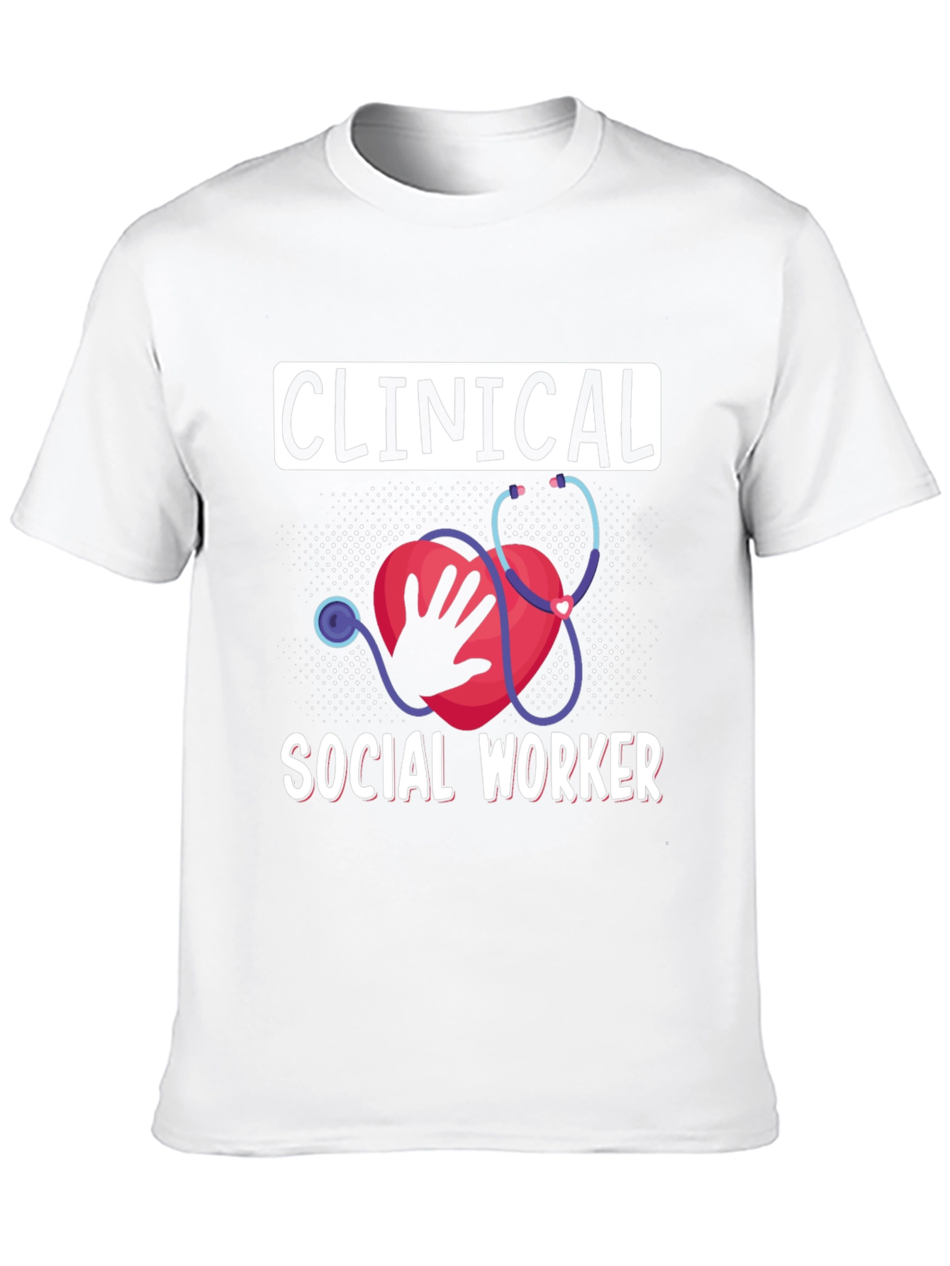 Clinical Social Worker Heart Stethoscope T-Shirt