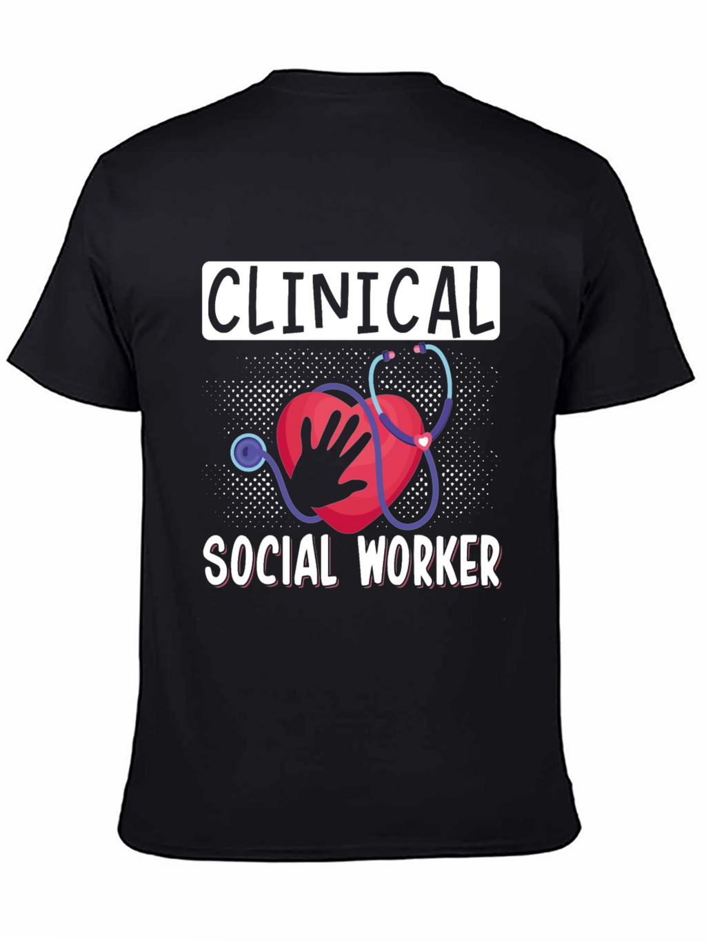 Clinical Social Worker Heart Stethoscope T-Shirt